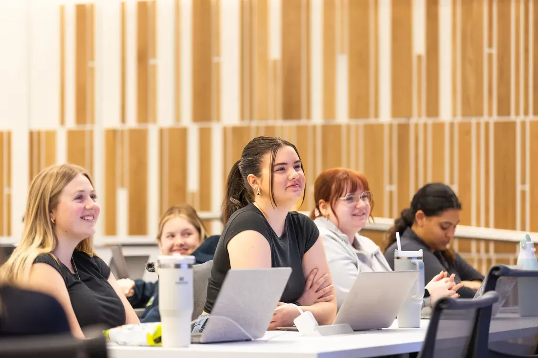 Students in a digital and social media innovation class.